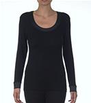 Oscalito Women's Long Sleeve T-Shirt with Satin Edges Wool-Silk