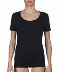 Oscalito T-Shirt Maglia Donna a Manica Corta in Micromodal_Nera/5