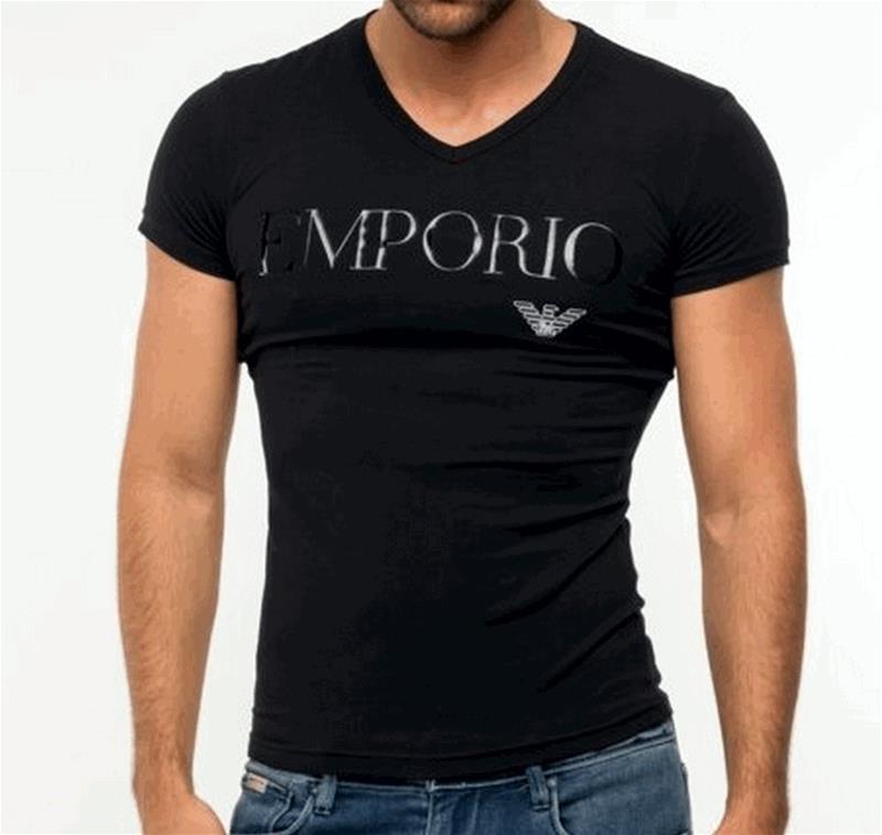 EMPORIO ARMANI T Shirt Maglietta Uomo a Collo V Emporio Armani Mega Logo 110810 CC716