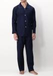 Perofil Atene Long Pajamas with Buttons in Canvas Cotton