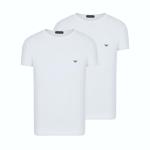 2 Pack T-Shirt Magliette Collo Tondo Emporio Armani Logo Mini-Eagle-bianche/XL
