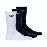 Emporio Armani 3 calze in spugna con aquila jacquard