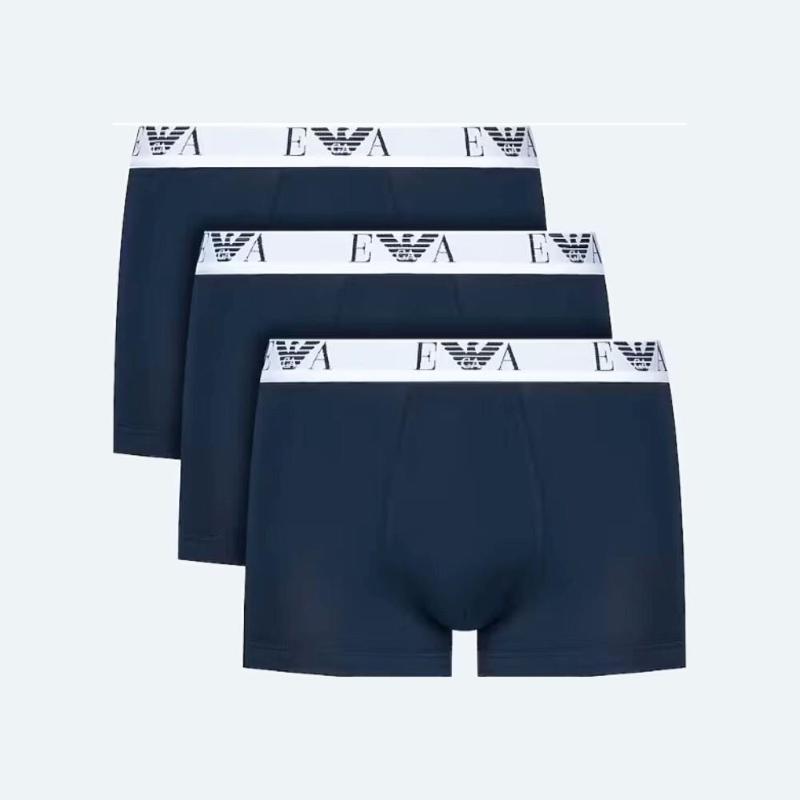 3-Pack Short-Boxer Uomo in Cotone Elasticizzato Emporio Armani Logoband EA-Blu/S
