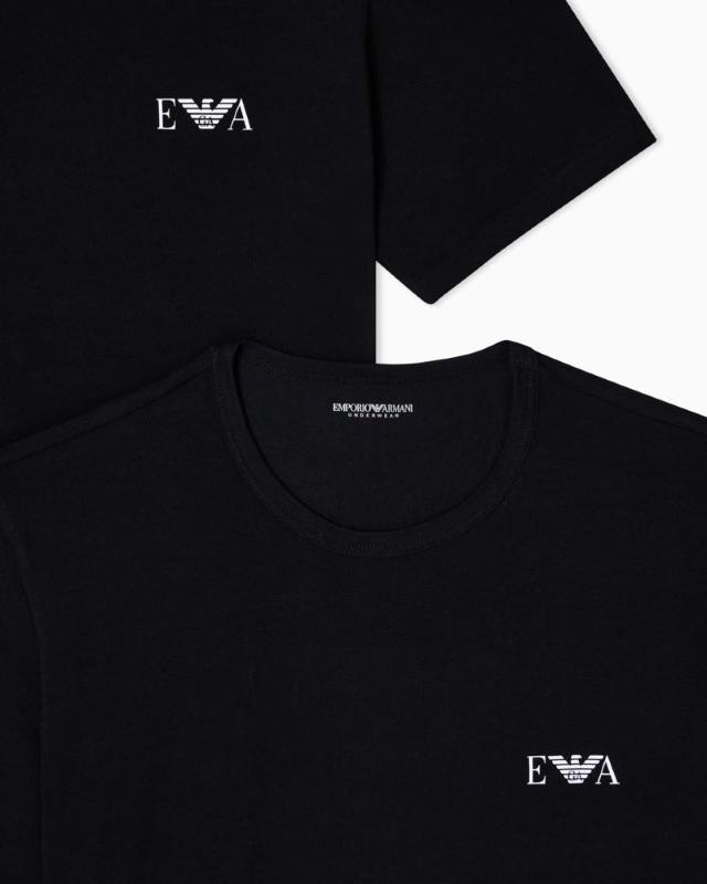 Emporio Armani 2 Pack Men's T Shirt Crew Neck Eagle Logo_black/xl