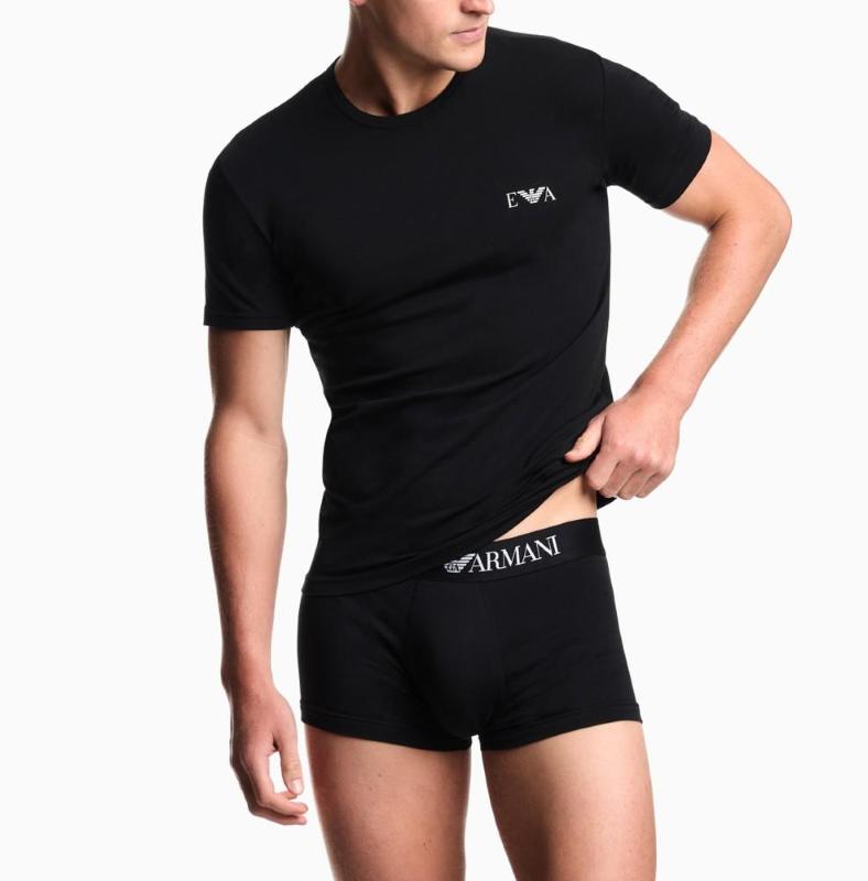 Emporio Armani 2 Pack Men's T Shirt Crew Neck Eagle Logo_black/xl