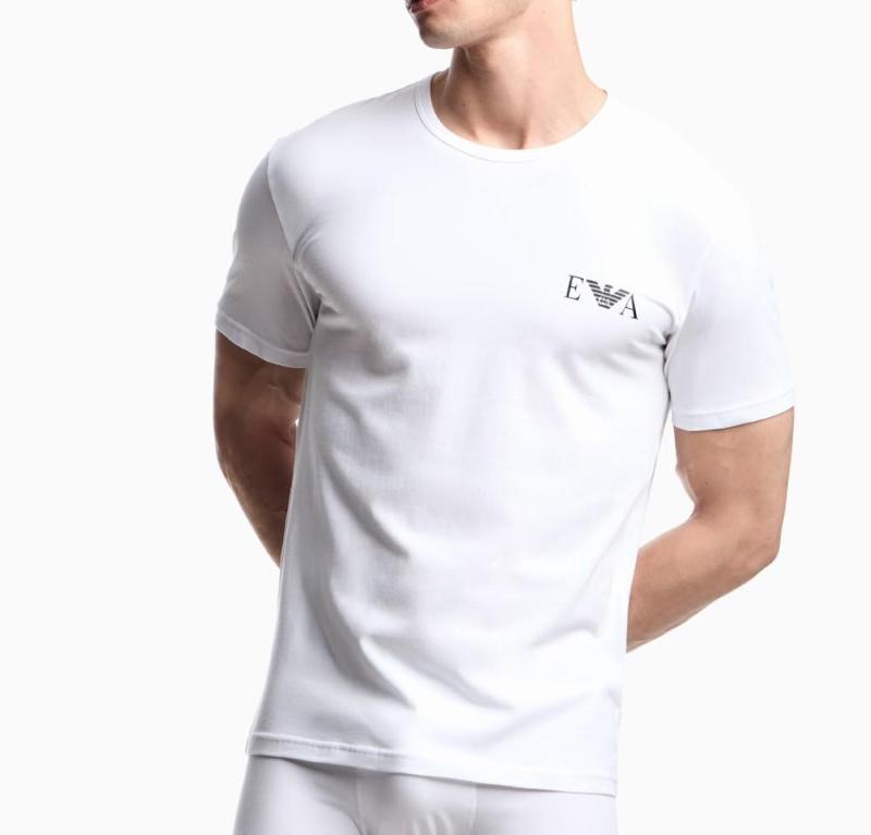 Emporio Armani 2 Pack T-Shirt Magliette Collo Tondo Logo Eagle-bianche/XL