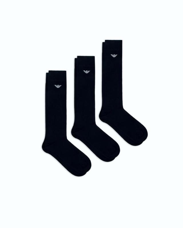 Emporio Armani, 3 Pack Men_s Long Socks in black one size