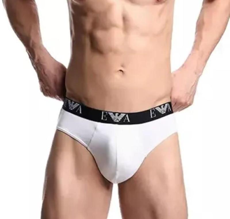 Emporio Armani Cotton Stretch 3-Pack Briefs Logoband EA-White/M