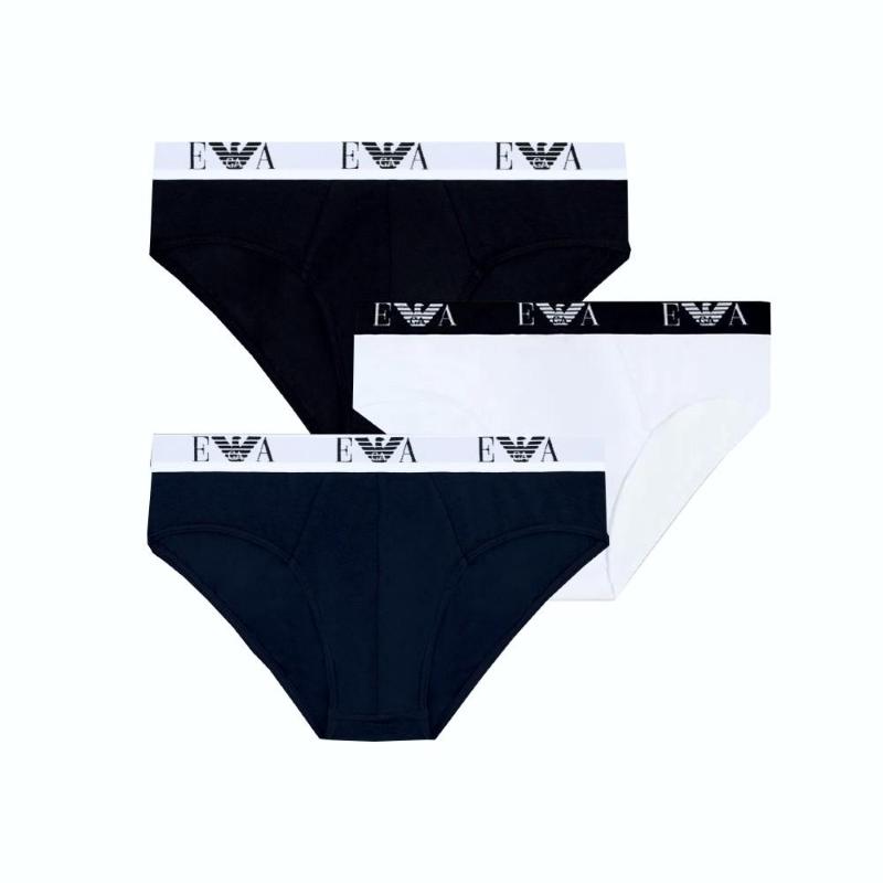 Emporio Armani Cotton Stretch 3-Pack Briefs Logoband EA_mix/L