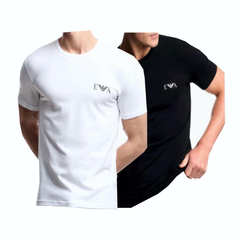 Emporio Armani 2 Pack Men's T Shirt Crew Neck Eagle Logo-BW-XXL