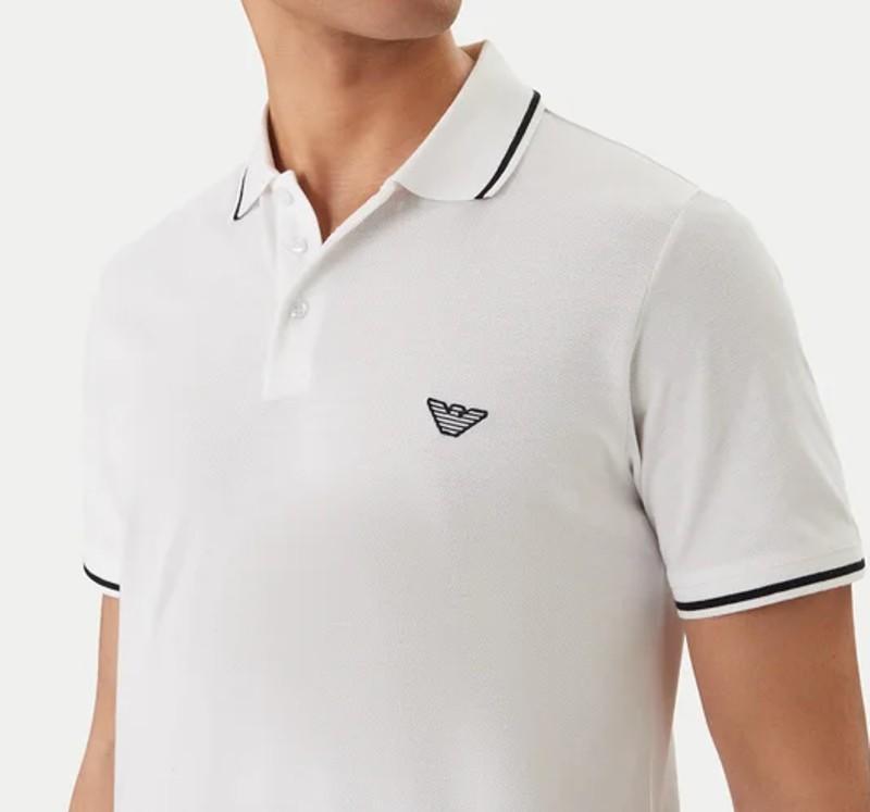 Emporio Armani Polo Uomo a Manica Corta in Puiquet-Bianca/M