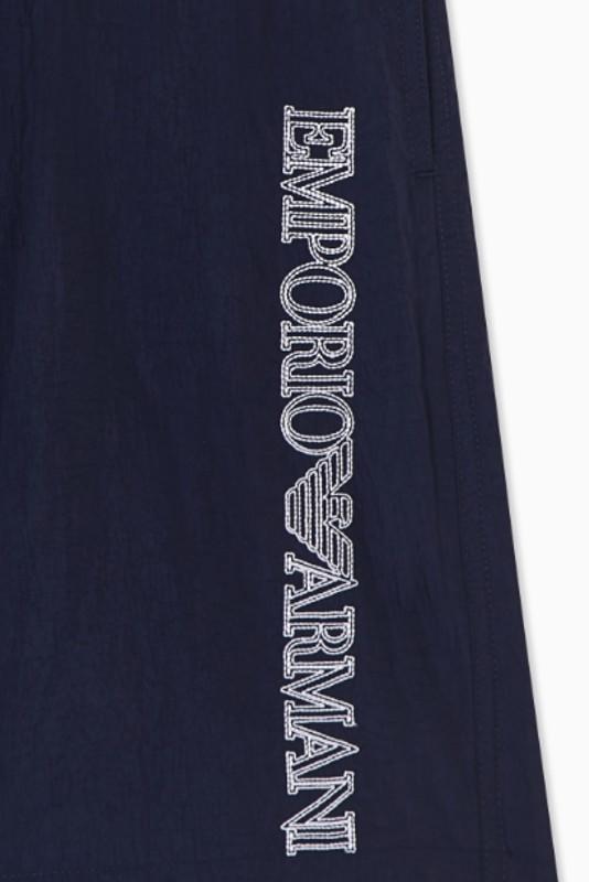 Bermuda swim shorts with vertical logo embroidery Emporio Armani-blue/xxl