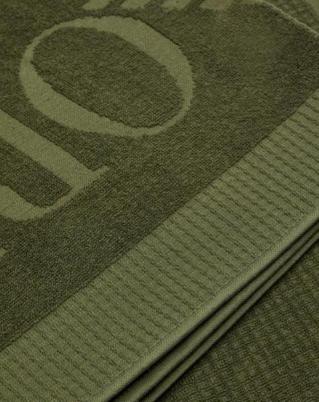 Emporio Armani Waffle weave beach towel with jacquard logo