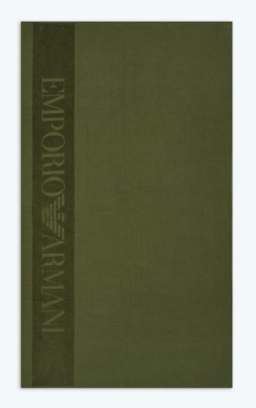Emporio Armani Waffle weave beach towel with jacquard logo
