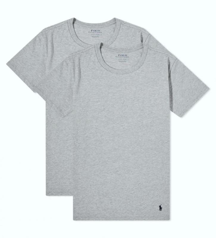 2 Pack Men_s Crew Neck Undershirt in Stretch Cotton-grey/L