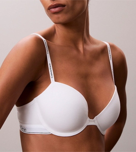 CK Demi T-shirt Bra - Icon Cotton Modal-white-32B