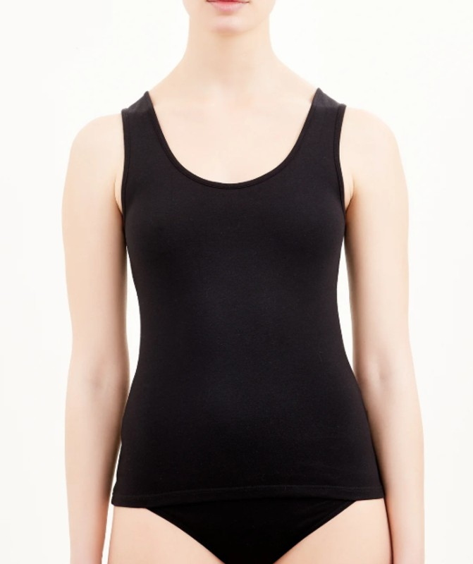 Ragno Pocket-Women's Tank Top in Stretch Cotton-2 Pack-black-4/M
