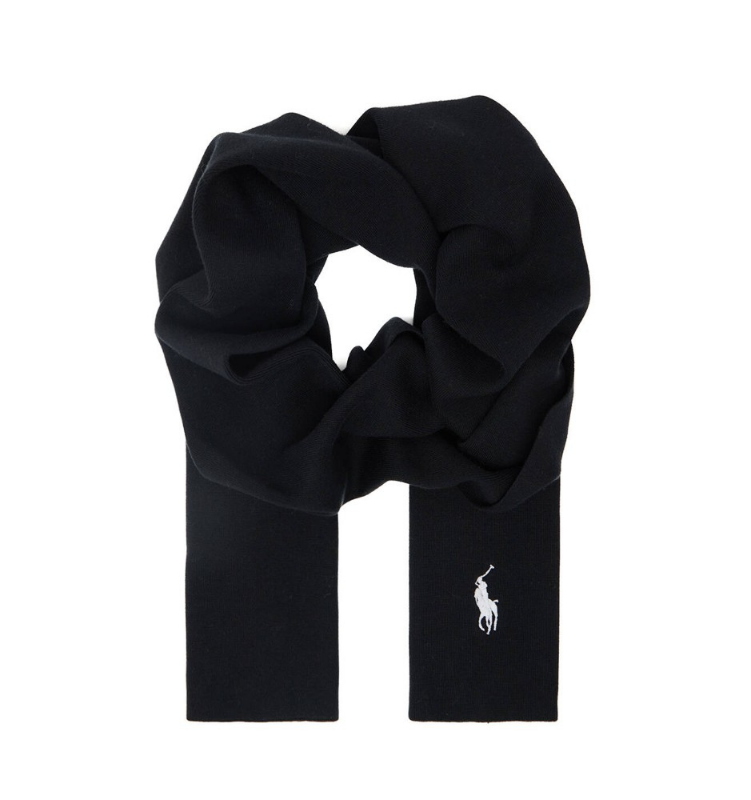 Sciarpa nera in Cotone Polo Ralph Lauren 