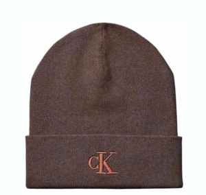 CK fine rib Cuffed Beanie brown