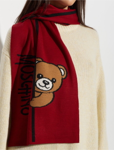 Sciarpa in Lana e Viscosa Moschino Bear