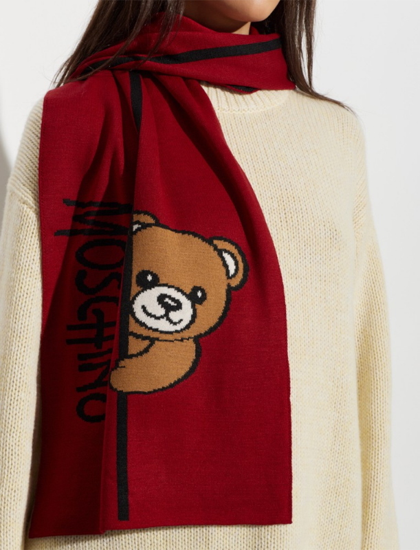 Sciarpa in Lana e Viscosa Moschino Bear