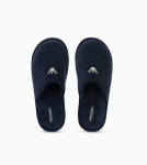 Pantofole in ciniglia con logo ricamato-Emporio Armani