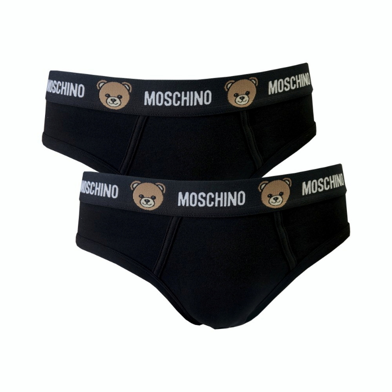 Box 2-Pack Men's Briefs Moschino Teddy Bear-allblk/m