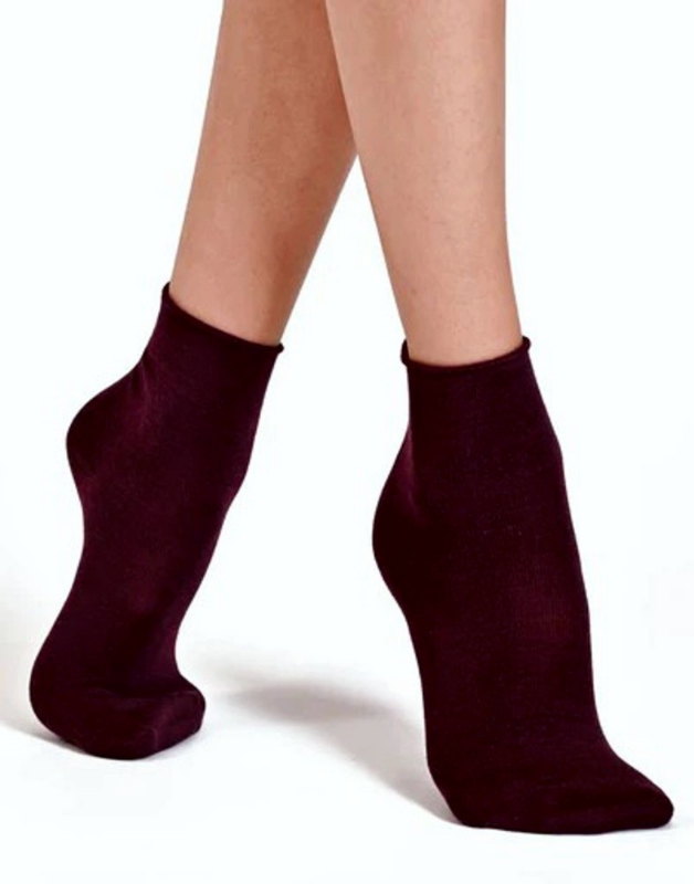 Philippe Matignon Calzino Donna Flou Cachemire Socquette-deep bordeaux-ml