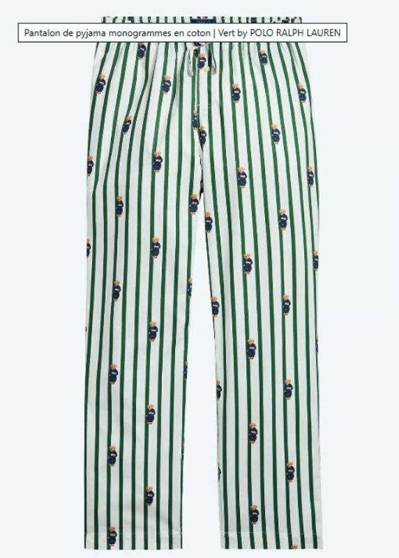 Ralph Lauren Men_s SIGNATURE PONY COTTON PAJAMA PANT
-green stripes-L