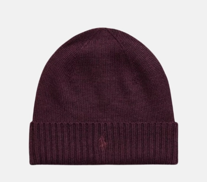 Fold Over Winter Hat Polo Ralph Lauren_One Size-merlot