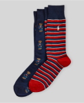 2 Paia Calzino Uomo Polo Ralph Lauren Orsetti e Righe