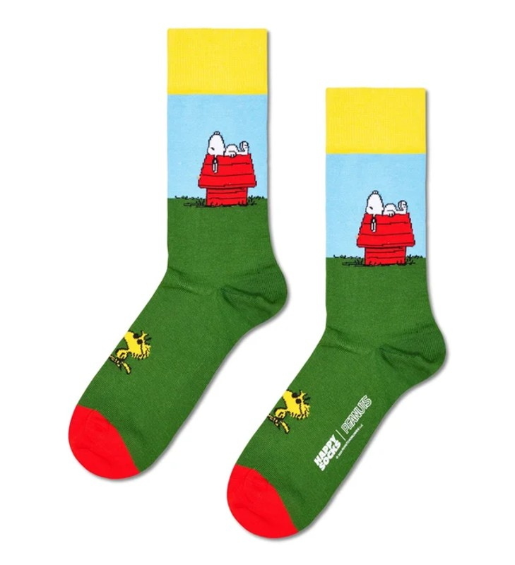PEANUTS GARDEN CHILL SOCK-GREEN-36/40