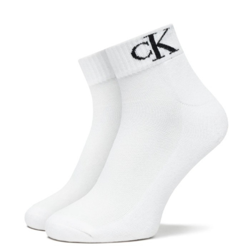 Pack of 2 cotton quarter socks for man with CK logo