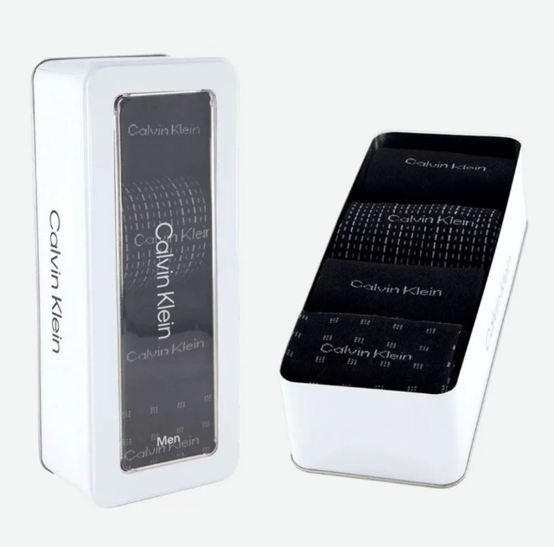 Box con 4 calze Uomo misto cotone Logo CK