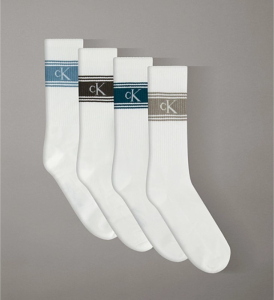 Box con 4 calze Sportive bianche per Uomo Logo CK