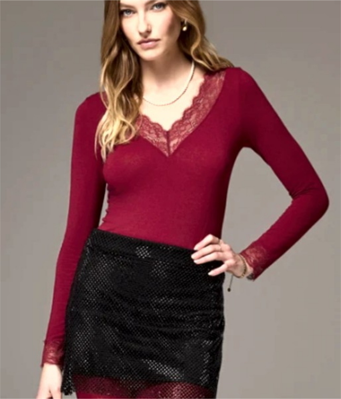 Philippe Matignon Lace V-neck lightweight cashmere sweater-long sleeve_4877-sm